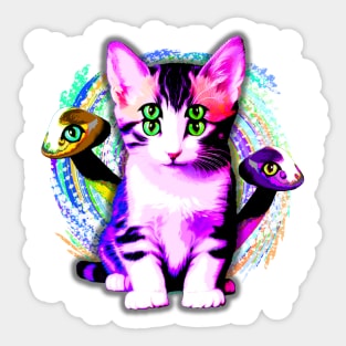 Kitty Cat Psychic Aesthetics Cute Surreal Pet Sticker